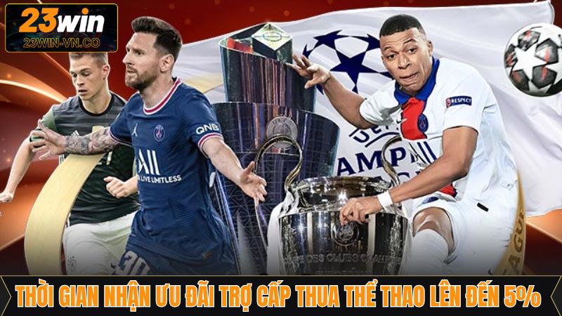 Trợ Cấp Thua Thể Thao Lên Đến 5% - Hoàn Tiền Khủng Tại 23Win 3 Thời gian tham gia trợ cấp thua thể thao